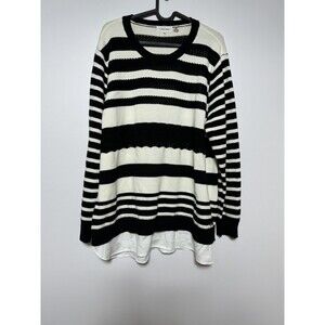 Calvin Klein Black White Knit Sweater Size XL